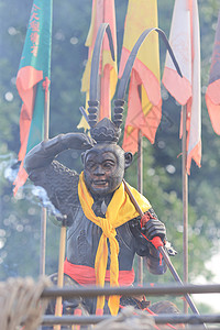 孙悟空  猴子王雕塑国王寺庙故事艺术佛教徒雕像王朝文化遗产树叶图片