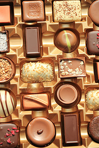 豪华巧克力盒装盒礼物甜点水果奢华团体装饰礼物盒可可棕色白色图片