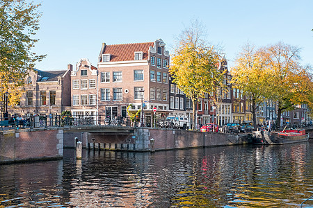 荷兰阿姆斯特丹市风景来自荷兰阿姆斯特丹城市首都运输自行车景观房子历史建筑建筑学图片