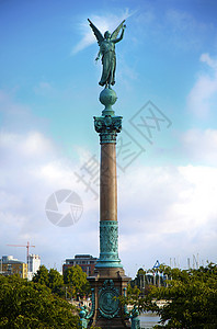 丹麦哥本哈根蓝色神话建筑学城市花园女性景观英雄纪念馆柱子图片