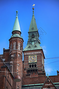 Radhus 丹麦哥本哈根哥本哈根市政厅城堡房子雕像城市首都大厅阳台建筑景观天空图片