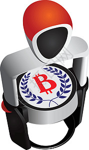 贸易商Bittcoin 现代比特币印章设计图片