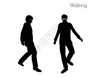 步行 pos 的人男人男生姿势插图阴影黑色剪影冒充男性图片