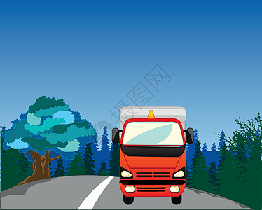 公路货运车货车针叶木头沥青乐队货物运输插图分区图片