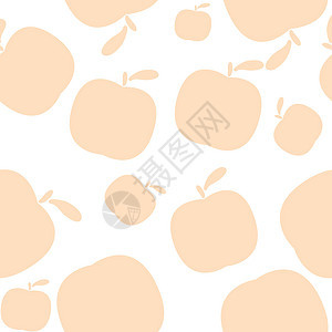无缝带苹果的粉红背景绘画白色收成艺术纺织品绿色季节装饰品食物织物图片
