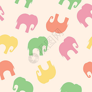 纺织书籍封面包装用彩色大象的无缝图案黄色孩子荒野蓝色哺乳动物婴儿野生动物动物粉色动物园图片