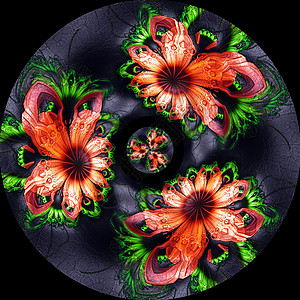 彩色塑料分形花 dis 的 3d 渲染压花图案马赛克奢华背景插图瓷砖光盘艺术纹理图片