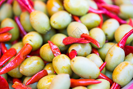 食品市场碗中的橄榄生产销售营养展示进站小吃收成街道饮食水果图片