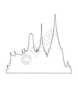 白色背景上的泰国寺庙路径绘画雕塑墙纸艺术假期建筑学建筑草图卡通片插图图片