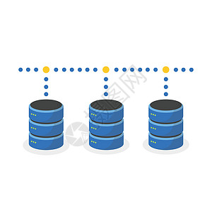 连接多基存储的数据库数据存储图标Name数据中心电脑托管圆柱硬件插图技术商业计算备份图片