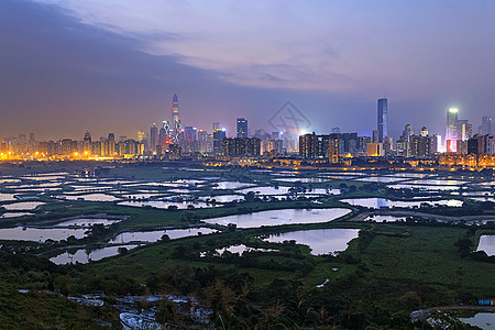 深圳深夜如影不离建筑学风景金融商业天际景观地标农场全景高楼图片