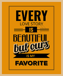 每一个爱情故事都很美 但O和O都是海报艺术生活动机刻字横幅插图书法卡片创造力图片