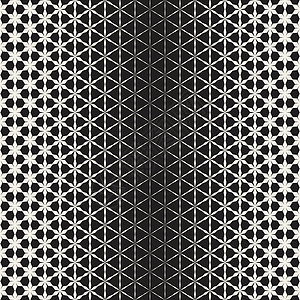 三角星形半通音拉蒂斯 无矢量接缝的黑白模式纺织品装饰品创造力坡度格子网格平铺窗饰风格褪色图片
