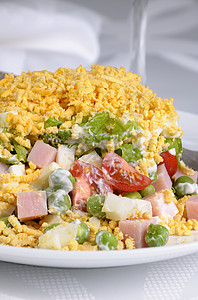 许多成分沙拉小菜时间晚饭盘子奶酱蔬菜蛋黄肉汁午餐酸奶图片