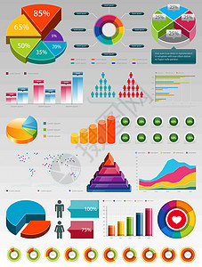 有光泽的彩色信息图表元素图片