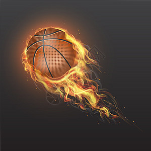 现实主义的篮球着火背景图片
