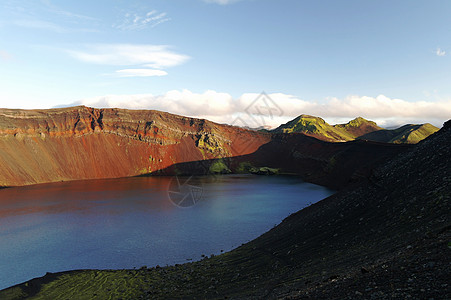 火山湖国家高地岩石蓝色山脉旅游全景地标环境火山图片