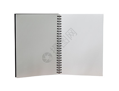 打开页面时有空纸笔记本 孤立白色背景 u图片