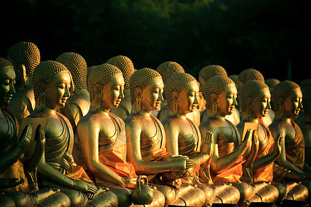 在佛教寺庙里 安排一堆金佛像图片