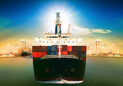 商船 商船和港口集装箱码头用于fr图片