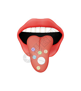 张开嘴 用药丸吞吐舌药物女性治疗女士卫生药片女孩胶囊保健成人图片