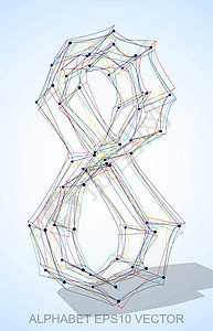 矢量图的多色速写 0 手绘 3D 0蓝色字母插图草图字体数字坡度艺术阴影英语图片