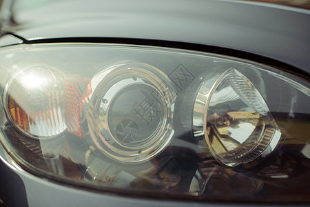 特写汽车车头灯玻璃技术驾驶合金大灯运输金属头灯车辆图片