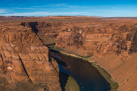 亚利桑那州格伦峡谷科罗拉多河的马蹄马地标公园地形峡谷马蹄铁蓝色荒野干旱悬崖幽谷图片
