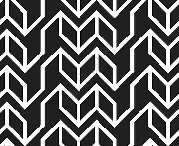 几何无缝矢量模式黑色平铺白色条纹海浪插图装饰艺术墙纸马赛克图片