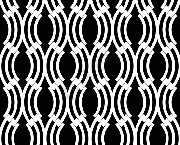 矢量无缝模式黑色条纹平铺创造力海浪插画家装饰织物风格线条图片