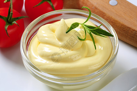 碗蛋黄酱沙拉酱食物奶制品漩涡黄油奶油敷料美味图片