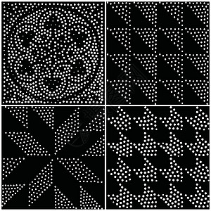 矢量抽象几何无缝图案 重复降解彩派圆形正方形星星织物潮人插图气泡奢华圆圈图片