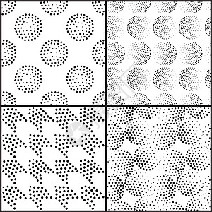 矢量抽象几何无缝图案 重复降解插图圆圈奢华圆形星星纺织品织物彩派艺术气泡图片