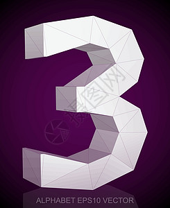 摘要白三维多边形3 反射 EPS 10矢量紫色凸版阴影收藏字母英语插图白色三角形坡度图片