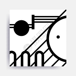 黑白新孟菲斯几何图案包装潮人插图短跑艺术流行音乐材料圆圈时尚数学图片