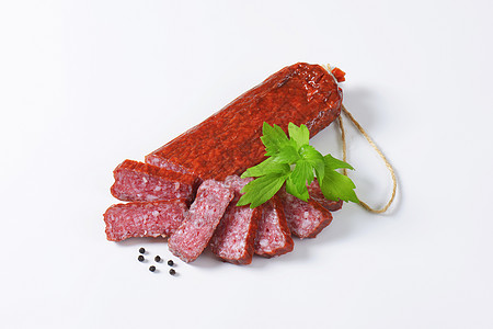 猎人香肠猪肉牛肉食物小吃肉制品胡椒粒冷盘胡椒矩形图片