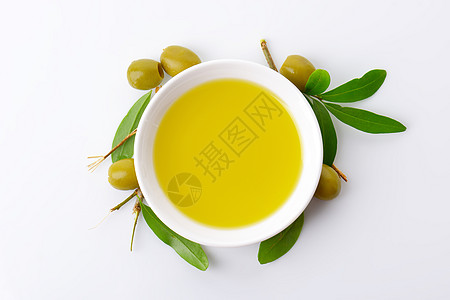 一碗橄榄油黄色树叶进站食物盘子液体美食图片