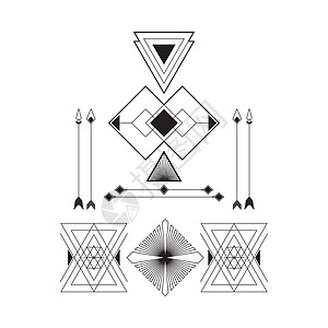 组的几何抽象图形与作品装饰品三角形框架插图海报黑色商业箭头创造力图片