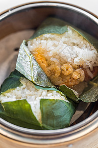 粘黏米面点心食物叶子竹子猪肉细绳坚果香肠午餐汽船图片