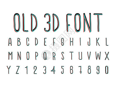 多彩的旧 3D 字体立体效果背景图片