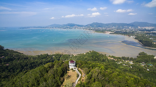 泰河以南的Khao khad观察点假期蓝色土地旅行港口天空航空时间海洋天线图片