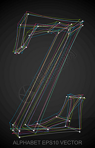 多色速写 Z 的矢量插图 手绘 3D Z字母草图字体数字黑色艺术金属英语阴影收藏背景图片