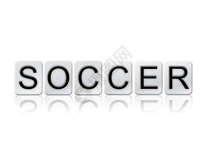 足球孤立的平铺字母概念和主题背景图片