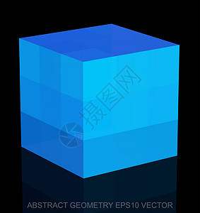 抽象几何低聚蓝色立方体  EPS 10矢量图正方形反射数字黑色长方形创造力测量等距粉色几何学图片