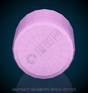 抽象几何低聚粉红色圆柱体  EPS 10矢量图长方形反射测量几何学数字创造力圆柱多边形粉色插图图片