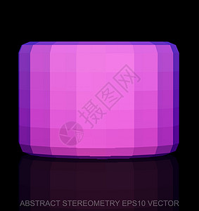 抽象几何低聚粉红色圆柱体  EPS 10矢量图黑色数字圆柱紫色反射插图等距多边形坡度测量图片