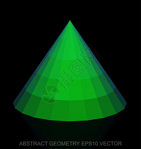 抽象几何低聚绿锥  EPS 10矢量图图片