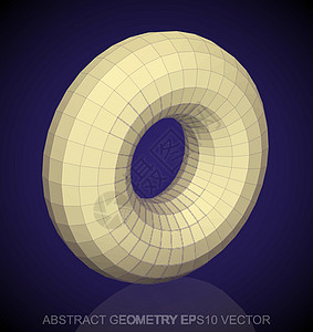 抽象立体 低聚黄团 EPS 10 矢量反射多边形黄色插图几何学蓝色数字圆环等距长方形图片