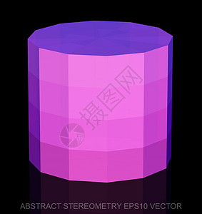 抽象几何低聚粉红色圆柱体  EPS 10矢量图几何学反射测量插图粉色长方形紫色数字多边形圆柱图片