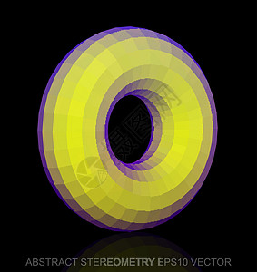 驴肉黄面抽象立体 低聚黄团 EPS 10 矢量数字反射长方形测量几何学黑色等距圆环多边形紫色插画